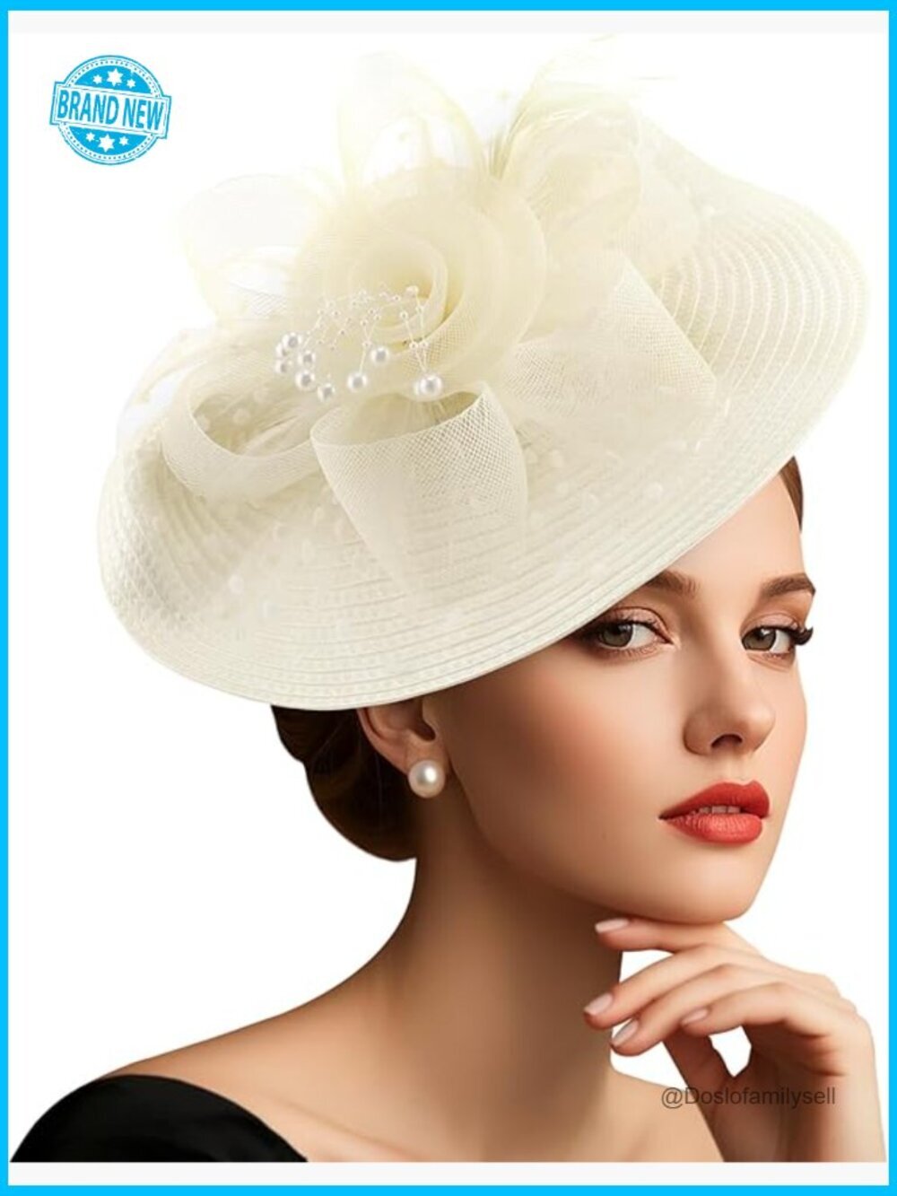 Fascinator Hat with Headband and Clip Tea Party Vintage Feather Dress Hat